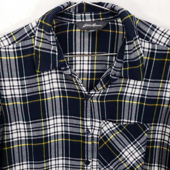 Eddie Bauer Flannel Womens Small Multicolor Plaid Long Sleeve Button Up Shirt - Picture 2 of 6